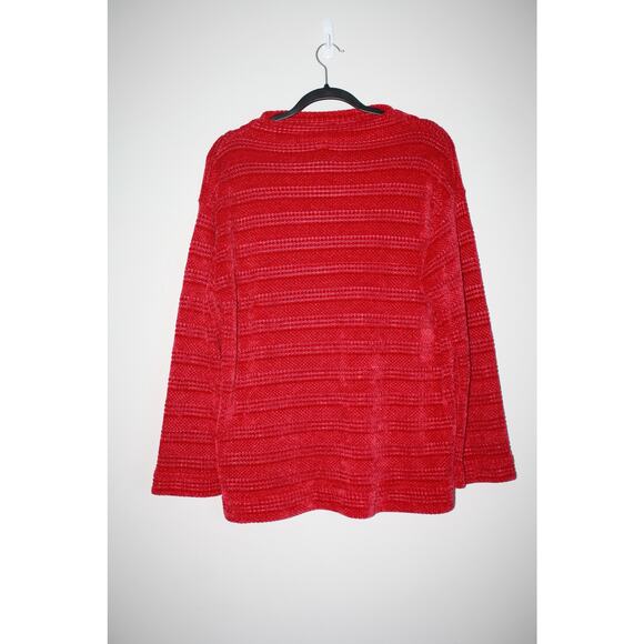 Rafaella XL Women's Pullover Long Sleeve Sweater Light Red Soft Knit Stripped - Picture 5 of 5